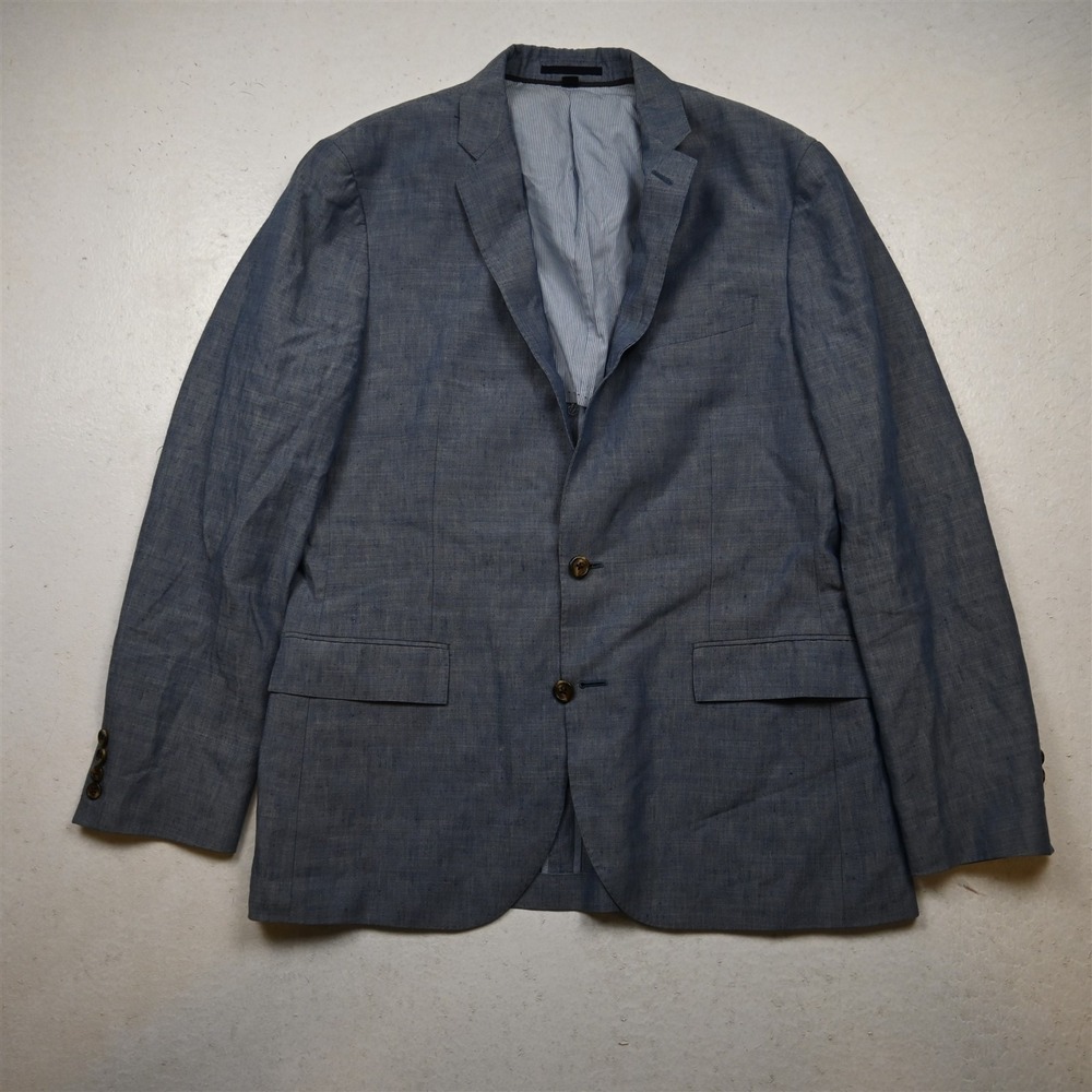 J.Crew 40R E7538 Blue Linen Wool Ludlow Slim Mens Blazer Suit Jacket Sport Coat
